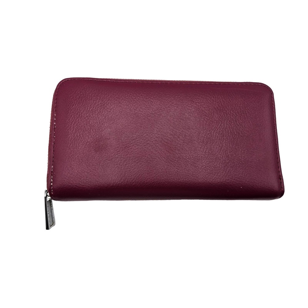 Buvelife Rose Purple Credit Card Wallet Leather RFID Wallet with Zipper Large‎